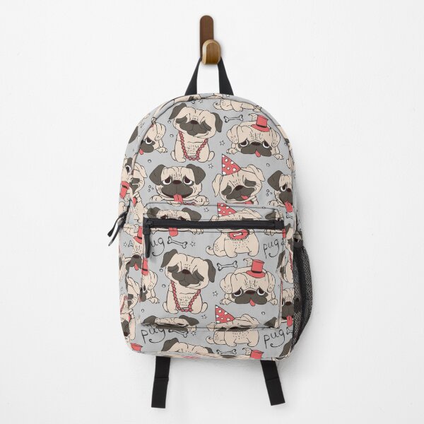 Item preview, Adorable and Sweet Little Pugs [Seamless Pattern on Light Grey Background] designed and sold by Kids-Playground.