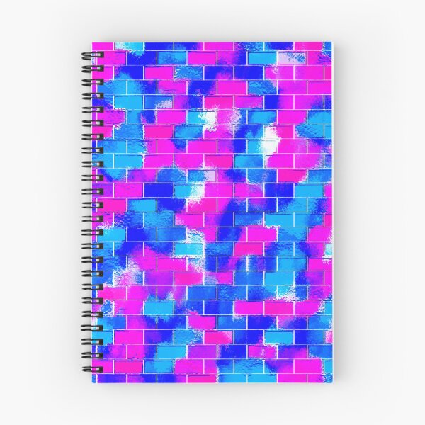 Item preview, BRICK WALL SMUDGED (Blues & Fuchsias)-(5525 x 6500 px) designed and sold by coloraddicted.