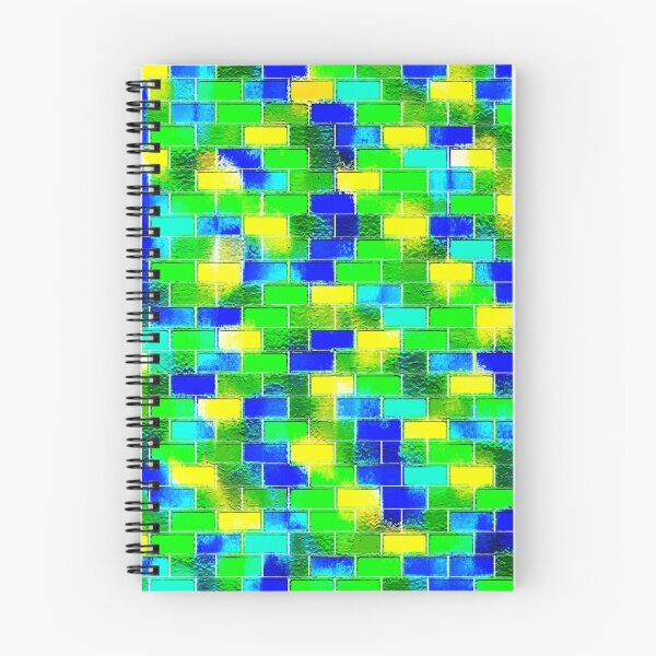 Item preview, BRICK WALL SMUDGED (Blues, Greens & Yellows)-(5525 x 6500 px) designed and sold by coloraddicted.