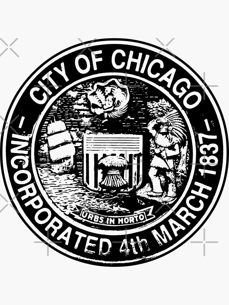 "City of Chicago Illustration / Emblem." Sticker for Sale by