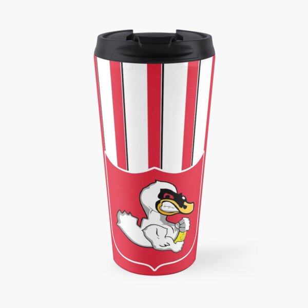 The Swans Blog V Logo Retro Style with Bars Travel Mug