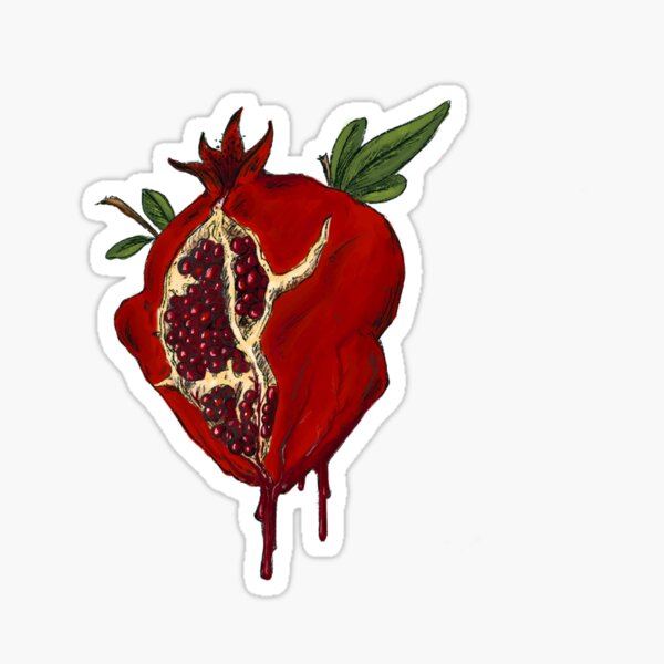 pomegranate heart Sticker