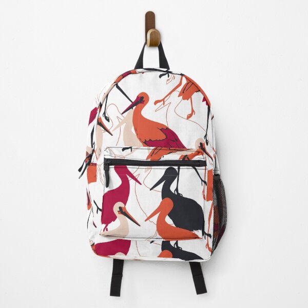 Item preview, Red and White Stork Birds Seamless Pattern designed and sold by FlinArt.