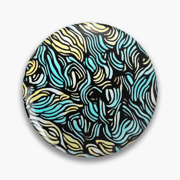 Item preview, Wavy Yellow Flowers on Turquoise designed and sold by EloiseArt.