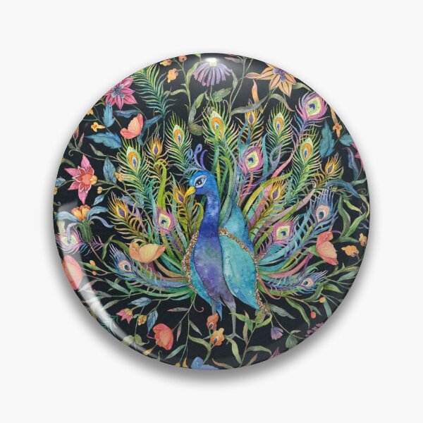 Item preview, Peacock floral pattern designed and sold by BorneowithLove.