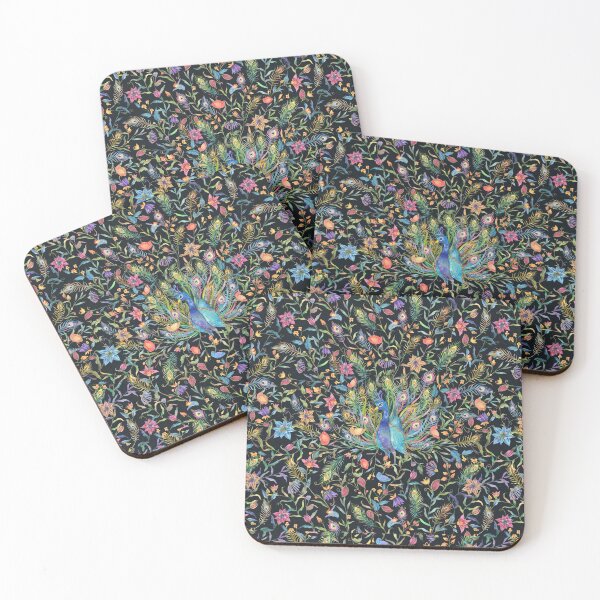 Item preview, Peacock floral pattern designed and sold by BorneowithLove.