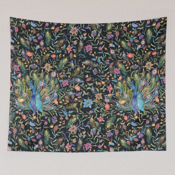 Item preview, Peacock floral pattern designed and sold by BorneowithLove.