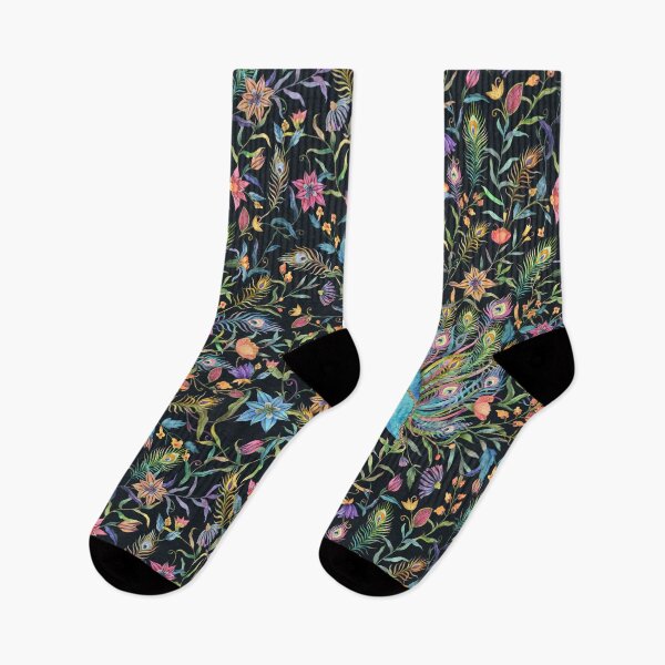 Item preview, Peacock floral pattern designed and sold by BorneowithLove.