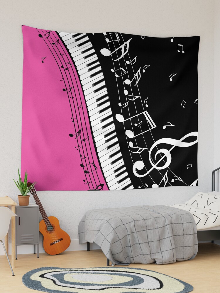 Piano keyboard with Abstract Keys Wave with musical Notes Tapestry for Sale by mashmosh Redbubble