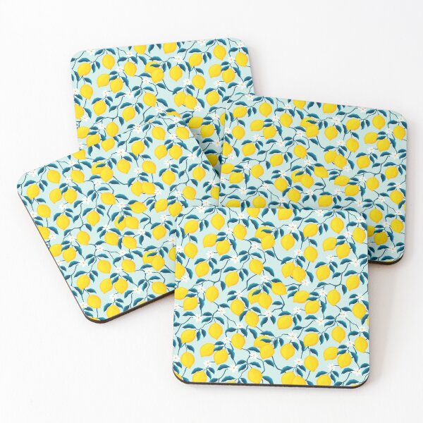 Item preview, Seamless pattern with lemons and flowers on a blue background. Lemon pattern for fabric, paper, clothing designed and sold by IriSev.