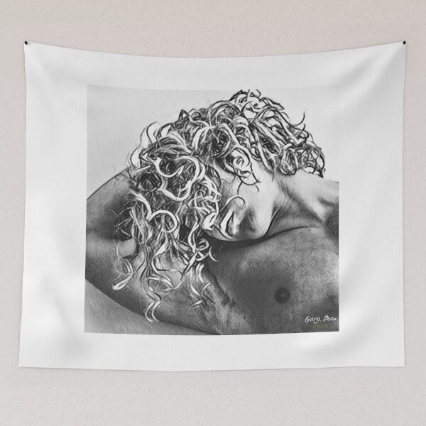 Item preview, Male Athlete Drawing Black and White. Gary Dean Designs designed and sold by GaryDeanDesigns.