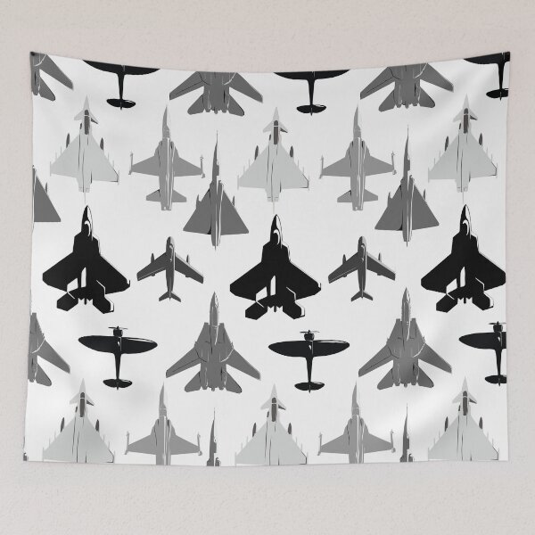 Item preview, Evolution of fighter jets minimal silhouette pattern designed and sold by PremRajan.