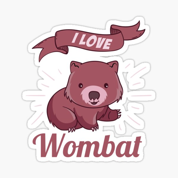 Vista previa del artículo con la obra «Me encanta wombat», diseñado y vendido por ElBeDesigns.