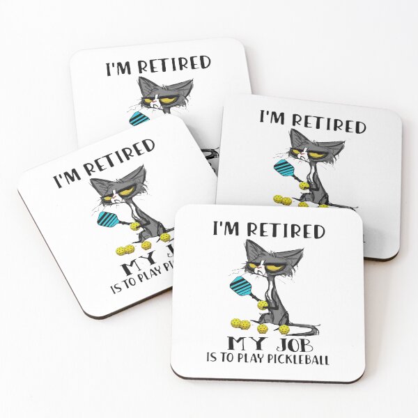 Item preview, CAT I'M RETIRED MY JOB IS TO PLAY PICKLEBALL designed and sold by TALIA-ETHER.