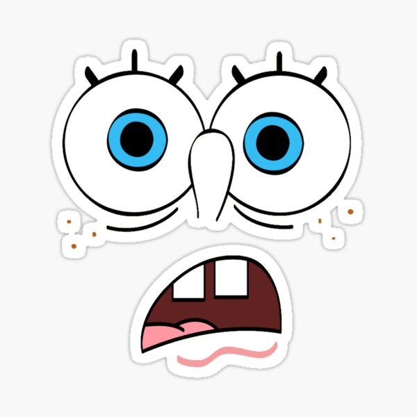 Spongebob Face Stickers Redbubble - funny face spongebob roblox