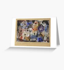 Paul Klee - Concentrierter Roman. Abstract painting: abstract art, geometric, Magic , composition, woman, man, people, spot, shape, illusion, fantasy future Greeting Card