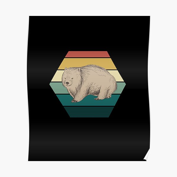Retro wombat Poster