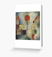 Paul Klee - Red Balloon. Abstract painting: abstract art, geometric, Balloon, composition, lines, forms, creative fusion, spot, shape, illusion, fantasy future Greeting Card