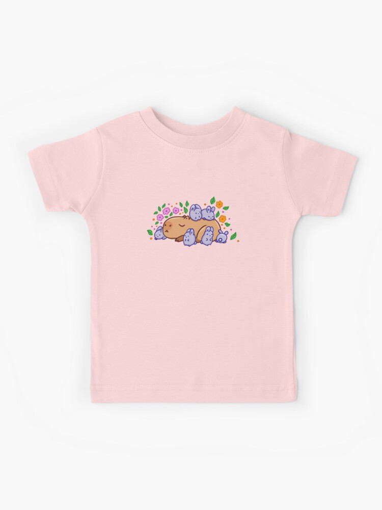 Cute capybara art, illustration seamless pattern Kids T-Shirt for Sale by  manydoodles