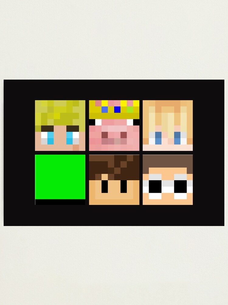 Dream Smp Minecraft Heads Photographic Print By Craigbaillietod Redbubble