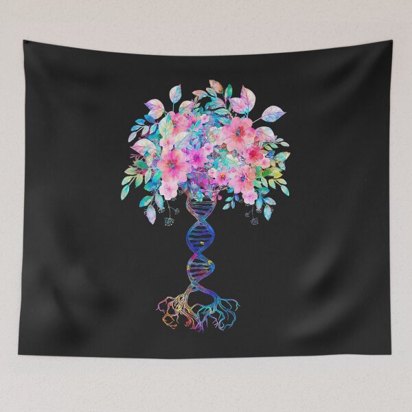 Item preview, Watercolor Floral DNA Tree Life Genetics Biologist Science designed and sold by Faulkshop2.