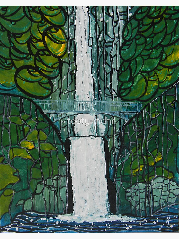 Artwork view, Multnomah Falls Painting designed and sold by tooty-mohr