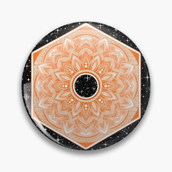 Item preview, Hexagon Orange Mandala Art designed and sold by LorenaElenaArt.