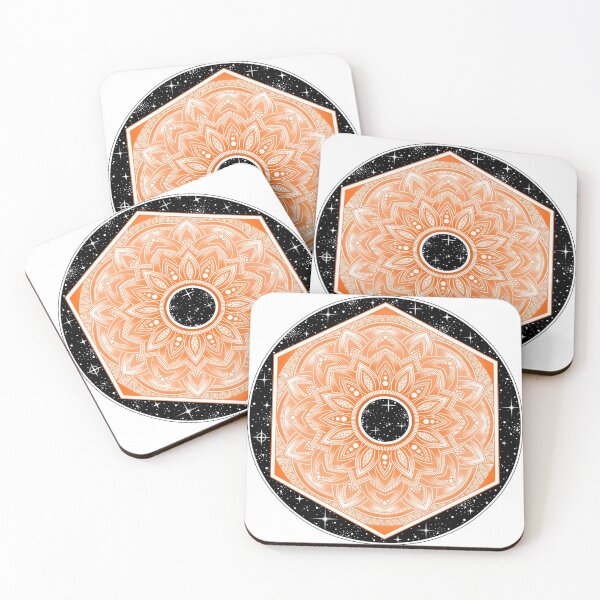 Item preview, Hexagon Orange Mandala Art designed and sold by LorenaElenaArt.