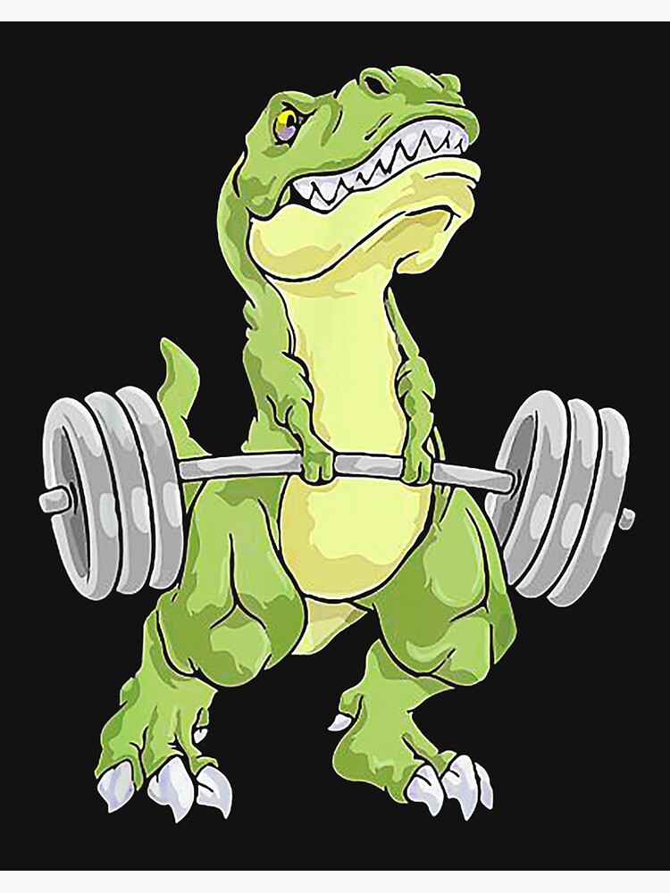 Dinosaur Weight Lifting Dumbbells Men T-shirt Boyfriend Gift