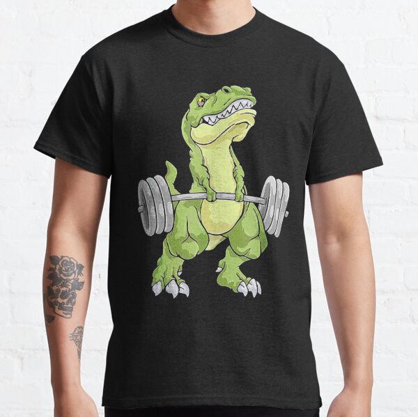 Dinosaur Weight Lifting Dumbbells Men T-shirt Boyfriend Gift Fitness Tee Gym  Shirt Dumbbell Gift Workout T-shirt Christmas Gifts SEEMBO 