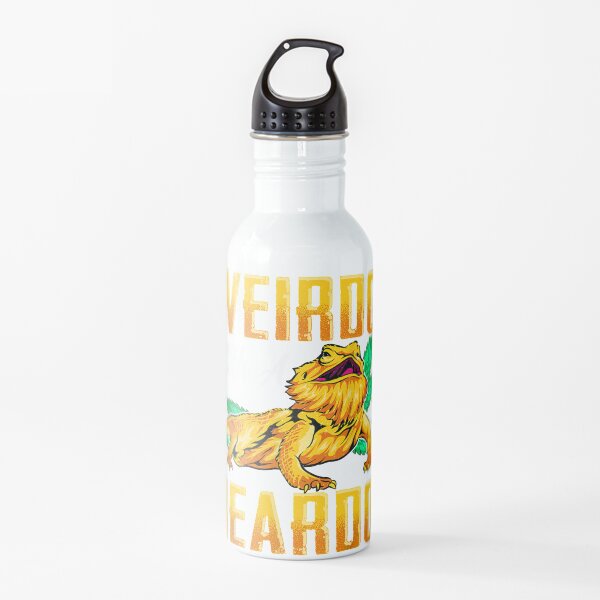 Weirdo With A Beardo Bearded Dragon Beardie Lover Water Bottle