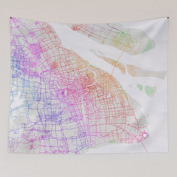 Item preview, Shanghai City Map of China - Colorful designed and sold by deMAP.