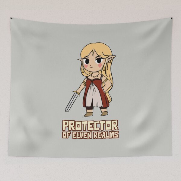 Item preview, Chibi Protector of Elven Realms Elf Warrior Princess RPG designed and sold by WPahat.