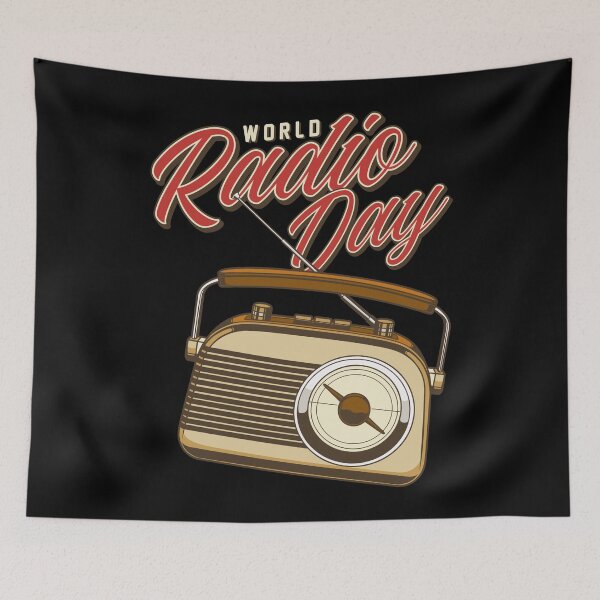 Item preview, Retro World Radio Day designed and sold by Vector Scout Lab.