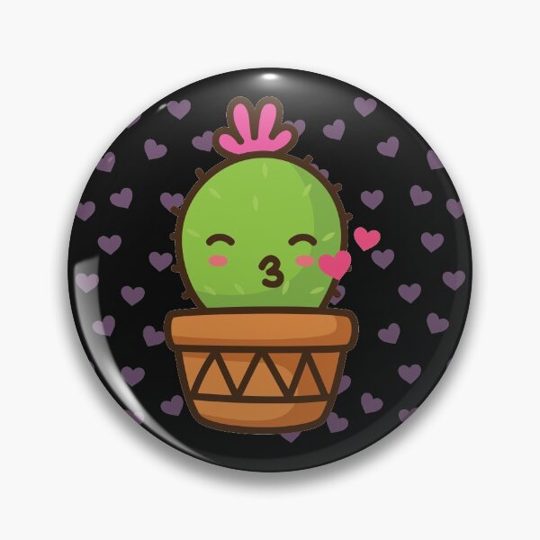Item preview, kissing cute cactus black and pink hearts background designed and sold by SnowCristal2021.