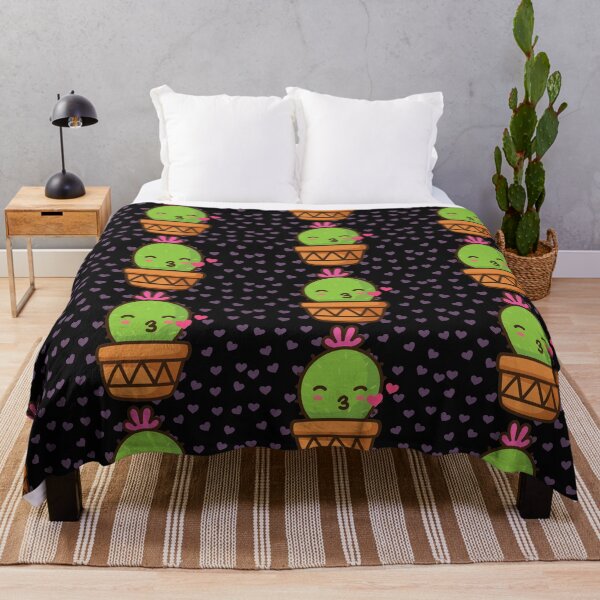 Item preview, kissing cute cactus black and pink hearts background designed and sold by SnowCristal2021.