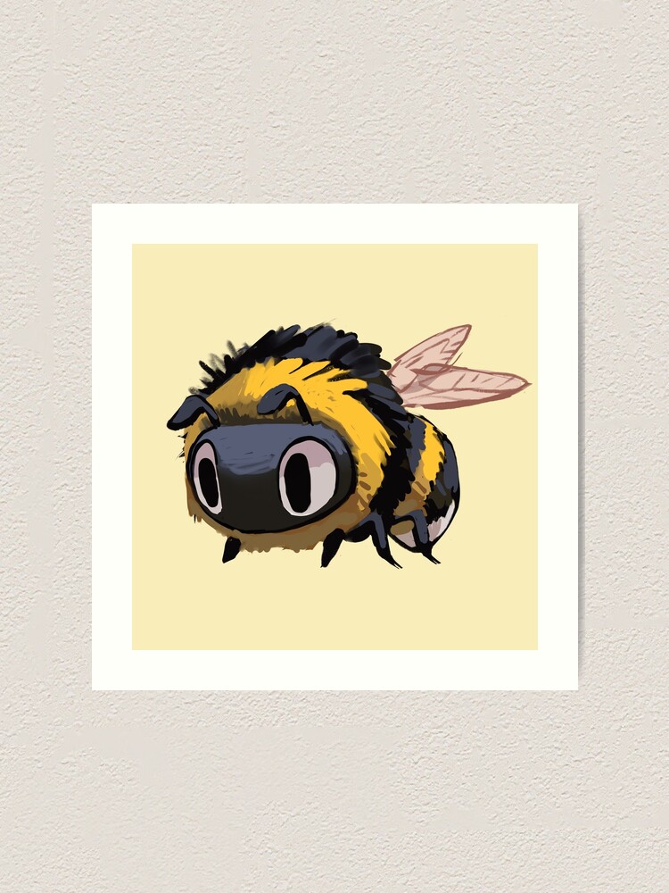 Fluffy Bumble Bee, Cute Cartoon Bee Fluffy Bumble Bee, Cute Cartoon Bee