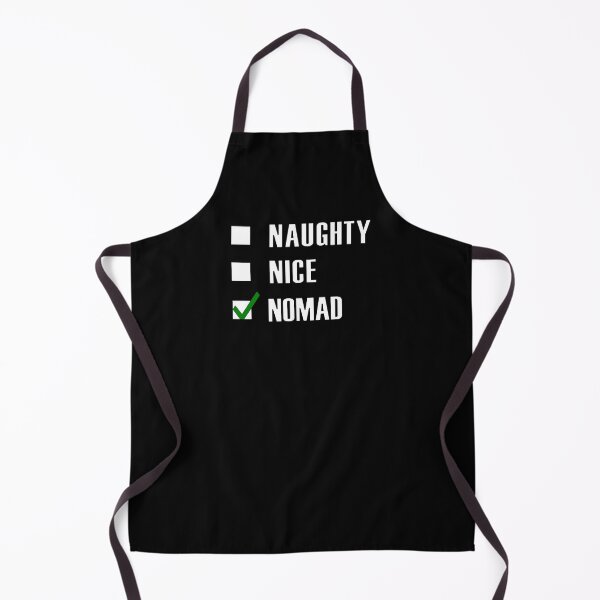 Item preview, Naughty Nice Nomad Funny Nomadic lifestyle Green tick check box - Sleek white and black typography design (dark mode) designed and sold by Deegital18.