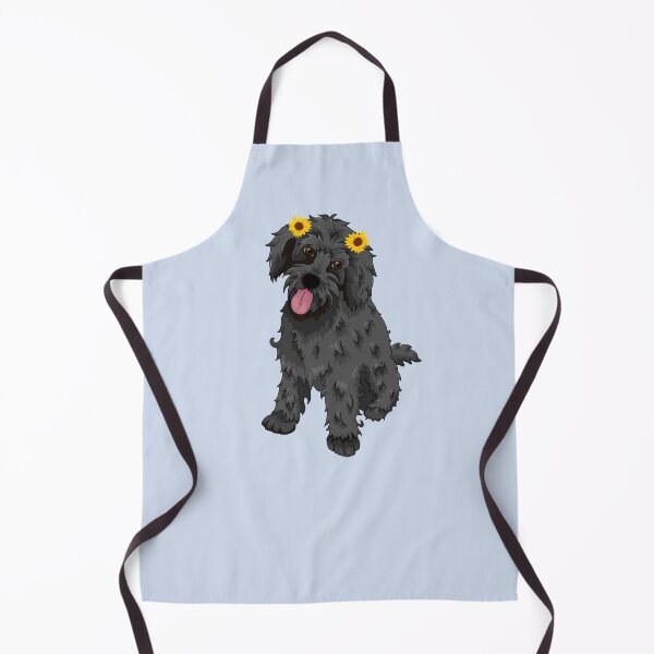 Item preview, Black Poodlemix With Sunflowers Bows designed and sold by PrettyPetDesign.