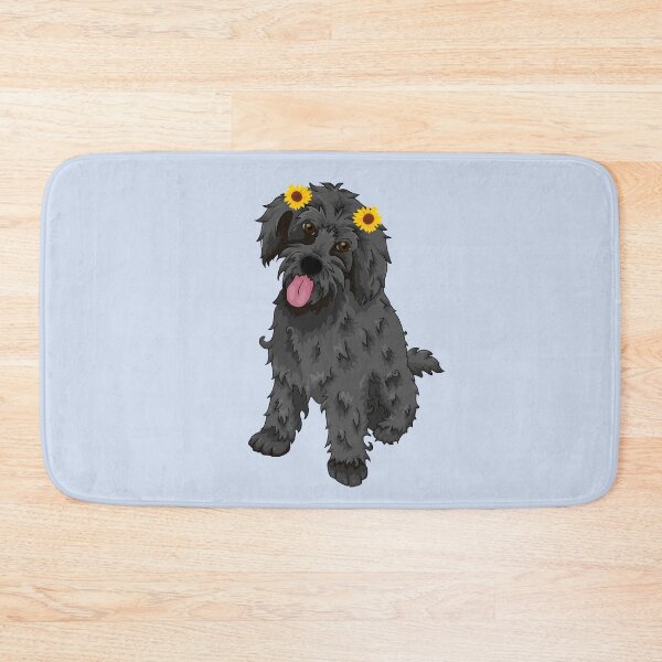 Item preview, Black Poodlemix With Sunflowers Bows designed and sold by PrettyPetDesign.