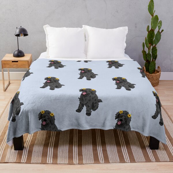 Item preview, Caniche mixto negro con lazos de girasoles designed and sold by PrettyPetDesign.