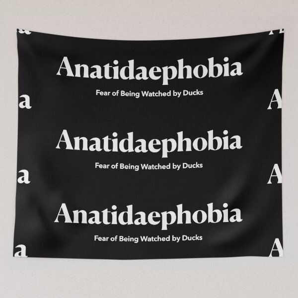 Item preview, Anatidaephobia - The Fear of Being Watched by Ducks - Black on White Design designed and sold by nabeArtist.