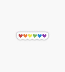 Pegatina Corazones del arco iris del orgullo