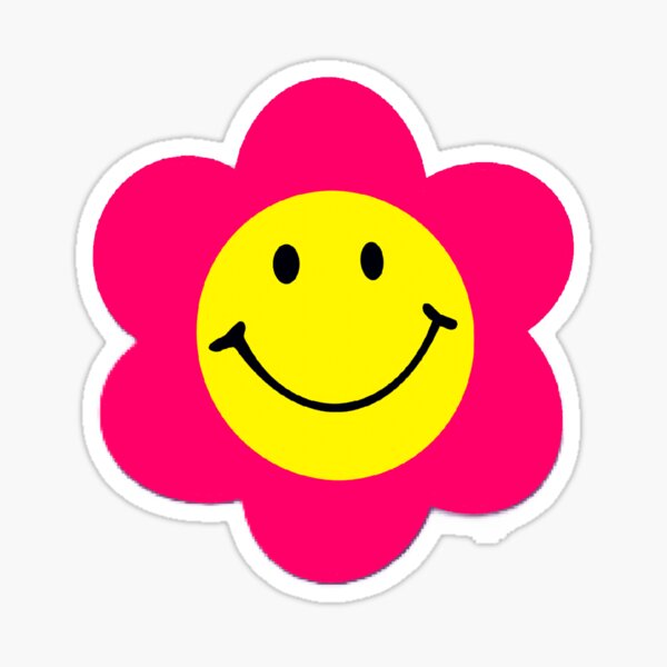 Indie Flower with Smile Face Sticker for Sale by LivAndLove