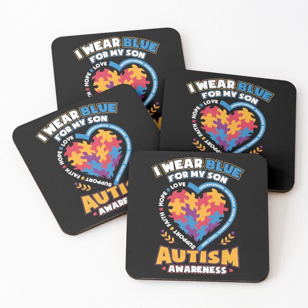 Item preview, Autism Awareness I Wear Blue for My Son Heart Puzzle designed and sold by Hananiah Merch.