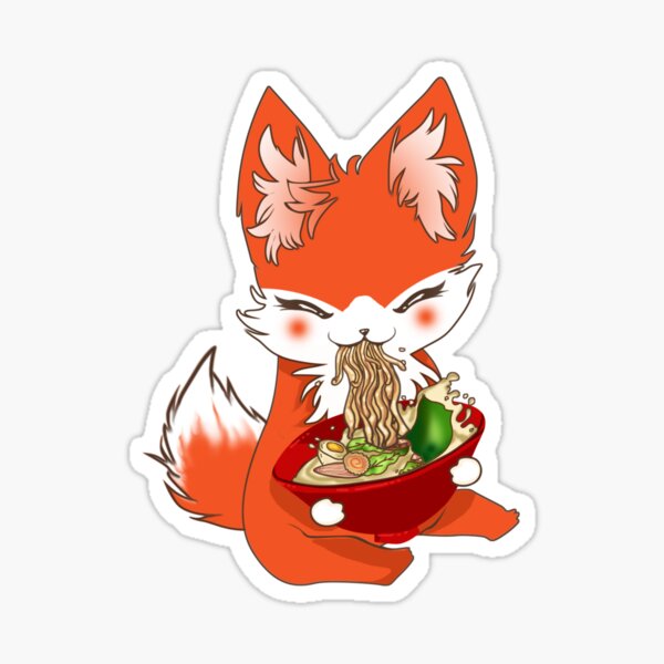 Sticker Chibi Kitsune Redbubble