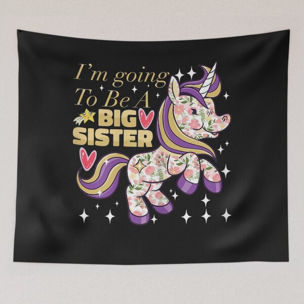 Item preview, Im Gonna Be Big Sister Pregnancy Announcemen Floral Unicorn T-Shirt designed and sold by Lukifo-Paladin.