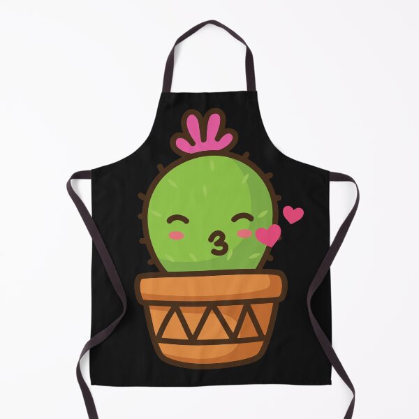 Item preview, Cute cactus kissing blinking one eye in love black background designed and sold by SnowCristal2021.