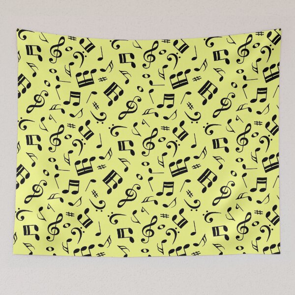 Item preview, Seamless pattern musical Notes on yellow background designed and sold by mashmosh.