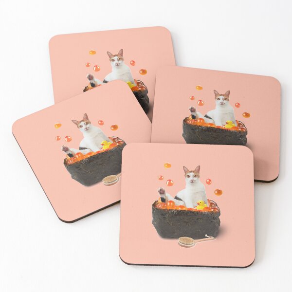 Item preview, Cat Bathing in Luxurious Salmon Caviar | Sushi Cat designed and sold by leBoosh-Designs.